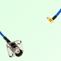 Semi-Flexible Jumper SSMC Male Right Angle to BNC Female 4 Hole 17.5x17.5mm Semi-Flexible Jumper SSMC Male Right Angle to BNC Female 4 Hole 17.5x17.5mm