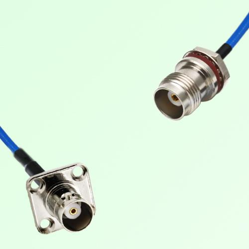 Semi-Flexible TNC Front Mount O-Ring Bulkhead Female - BNC Female 4 Hole 17.5mm
