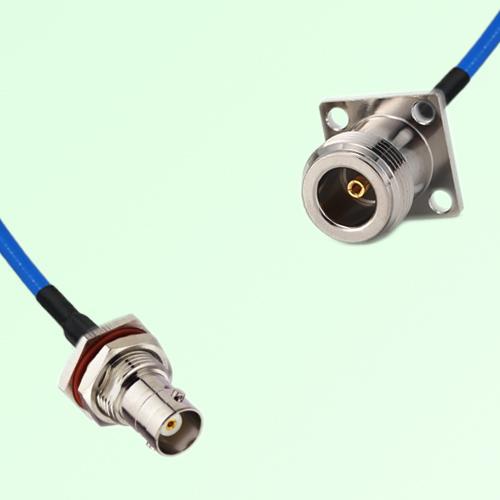 Semi-Flexible Jumper N Female 4 Hole 17.5mm to BNC Bulkhead Female with O-Ring