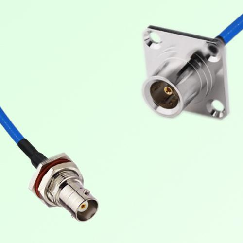 Semi-Flexible Jumper QN Female 4 Hole 25x25mm to BNC Bulkhead Female with O-Ring Semi-Flexible Jumper QN Female 4 Hole 25x25mm to BNC Bulkhead Female with O-Ring