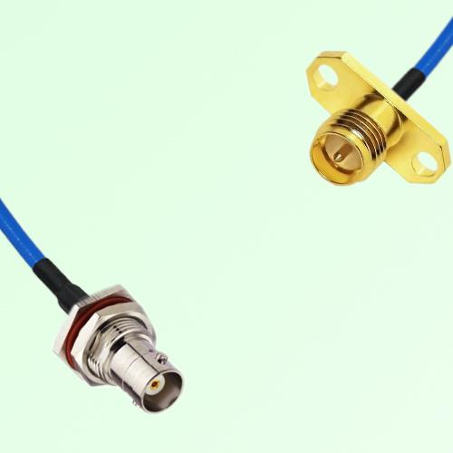 Semi-Flexible Jumper RP SMA Female 2 Hole to BNC Bulkhead Female with O-Ring