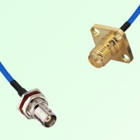 Semi-Flexible RP SMA Female 4 Hole 12.7mm to BNC Bulkhead Female with O-Ring