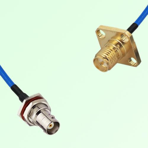 Semi-Flexible RP SMA Female 4 Hole 12.7mm to BNC Bulkhead Female with O-Ring Semi-Flexible RP SMA Female 4 Hole 12.7mm to BNC Bulkhead Female with O-Ring