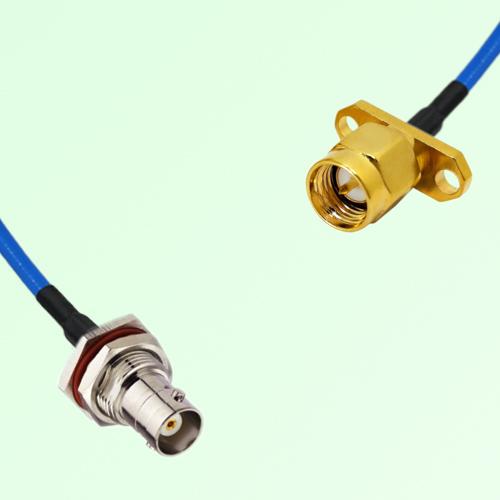 Semi-Flexible Jumper SMA Male 2 Hole to BNC Bulkhead Female with O-Ring Semi-Flexible Jumper SMA Male 2 Hole to BNC Bulkhead Female with O-Ring
