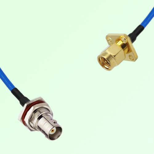 Semi-Flexible Jumper SMA Male 4 Hole 12.7mm to BNC Bulkhead Female with O-Ring Semi-Flexible Jumper SMA Male 4 Hole 12.7mm to BNC Bulkhead Female with O-Ring