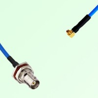 Semi-Flexible SMPM / SSMP Female Right Angle to BNC Bulkhead Female with O-Ring Semi-Flexible SMPM / SSMP Female Right Angle to BNC Bulkhead Female with O-Ring