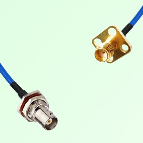 Semi-Flexible SSMA Female 4 Hole 12.7mm to BNC Bulkhead Female with O-Ring