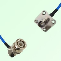 Semi-Flexible Jumper BNC Female 4 Hole 25x25mm to BNC Male Right Angle Semi-Flexible Jumper BNC Female 4 Hole 25x25mm to BNC Male Right Angle