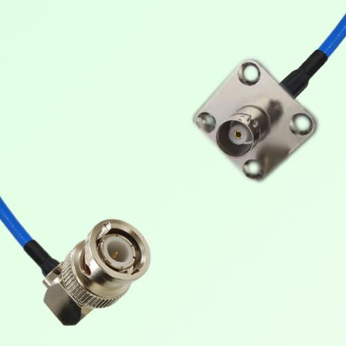 Semi-Flexible Jumper BNC Female 4 Hole 25x25mm to BNC Male Right Angle Semi-Flexible Jumper BNC Female 4 Hole 25x25mm to BNC Male Right Angle