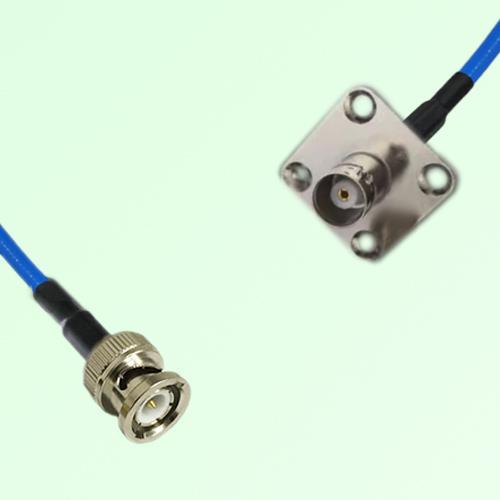 Semi-Flexible Jumper BNC Female 4 Hole Flange Mount 25x25mm to BNC Male Semi-Flexible Jumper BNC Female 4 Hole Flange Mount 25x25mm to BNC Male