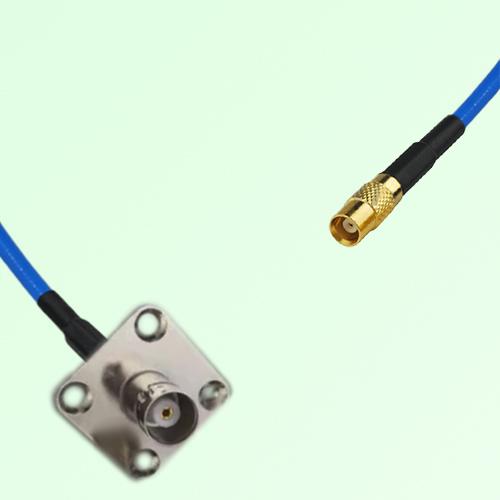 Semi-Flexible Jumper MCX Female to BNC Female 4 Hole Flange Mount 25x25mm
