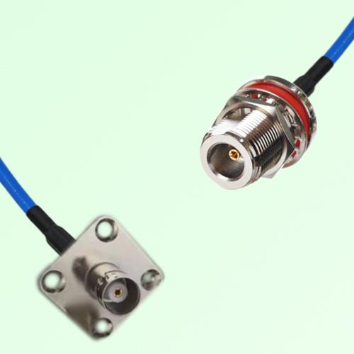 Semi-Flexible Jumper N Bulkhead Female with O-Ring to BNC Female 4 Hole 25x25mm Semi-Flexible Jumper N Bulkhead Female with O-Ring to BNC Female 4 Hole 25x25mm