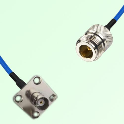 Semi-Flexible Jumper N Female to BNC Female 4 Hole Flange Mount 25x25mm Semi-Flexible Jumper N Female to BNC Female 4 Hole Flange Mount 25x25mm