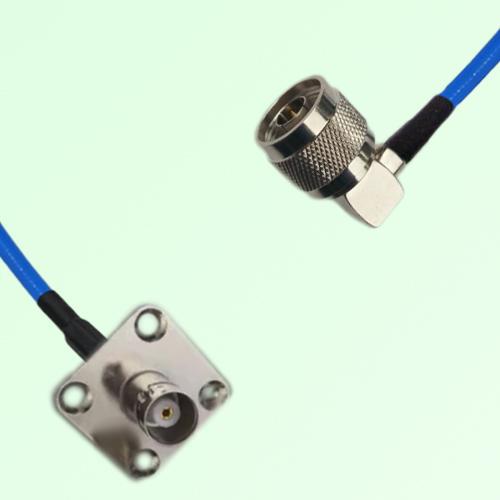 Semi-Flexible Jumper N Male Right Angle to BNC Female 4 Hole 25x25mm Semi-Flexible Jumper N Male Right Angle to BNC Female 4 Hole 25x25mm
