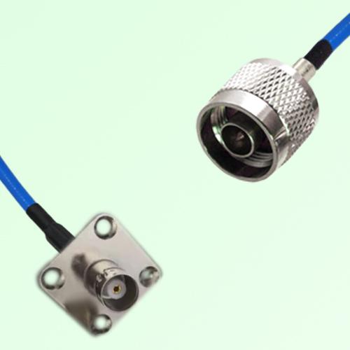 Semi-Flexible Jumper N Male to BNC Female 4 Hole Flange Mount 25x25mm Semi-Flexible Jumper N Male to BNC Female 4 Hole Flange Mount 25x25mm