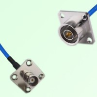 Semi-Flexible Jumper QN Male 4 Hole 25x25mm to BNC Female 4 Hole 25x25mm