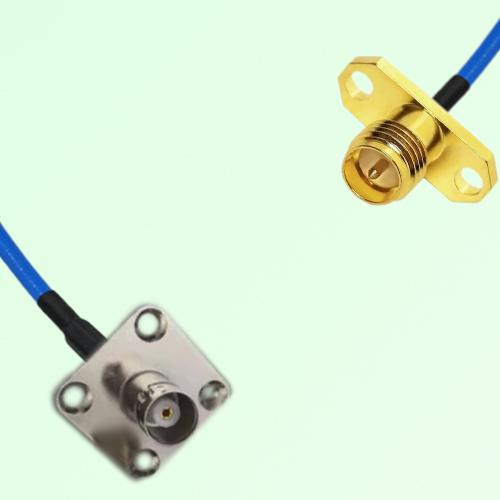 Semi-Flexible Jumper RP SMA Female 2 Hole to BNC Female 4 Hole 25x25mm