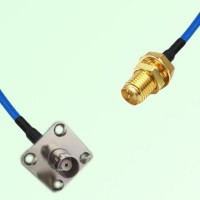 Semi-Flexible Jumper RP SMA Bulkhead Female to BNC Female 4 Hole 25x25mm