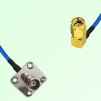Semi-Flexible Jumper RP SMA Male Right Angle to BNC Female 4 Hole 25x25mm Semi-Flexible Jumper RP SMA Male Right Angle to BNC Female 4 Hole 25x25mm