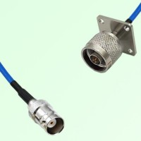 Semi-Flexible Jumper N Male 4 Hole Flange Mount 25x25mm to BNC Female Semi-Flexible Jumper N Male 4 Hole Flange Mount 25x25mm to BNC Female