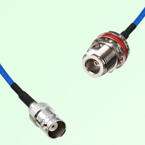 Semi-Flexible Jumper N Bulkhead Female with O-Ring to BNC Female Semi-Flexible Jumper N Bulkhead Female with O-Ring to BNC Female