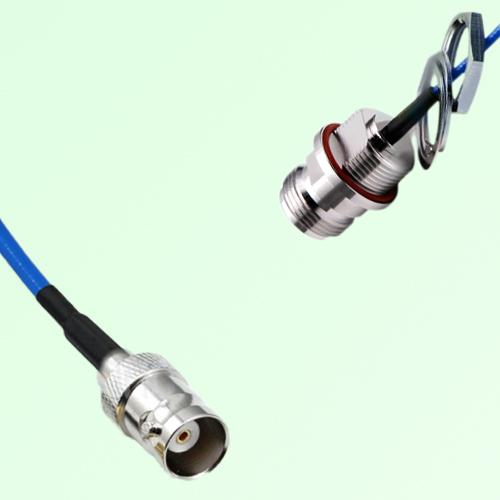 Semi-Flexible Jumper N Front Mount Bulkhead Female with O-Ring to BNC Female Semi-Flexible Jumper N Front Mount Bulkhead Female with O-Ring to BNC Female