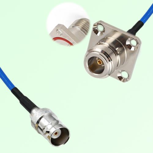 Semi-Flexible Jumper N Female 4 Hole with O-Ring 25x25mm to BNC Female Semi-Flexible Jumper N Female 4 Hole with O-Ring 25x25mm to BNC Female