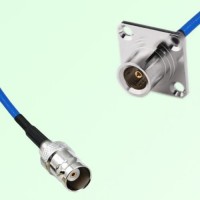 Semi-Flexible Jumper QN Female 4 Hole Flange Mount 25x25mm to BNC Female