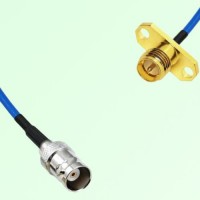 Semi-Flexible Jumper RP SMA Female 2 Hole Flange Mount to BNC Female