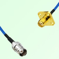 Semi-Flexible Jumper SMA Female 4 Hole Flange Mount 12.7x12.7mm to BNC Female Semi-Flexible Jumper SMA Female 4 Hole Flange Mount 12.7x12.7mm to BNC Female