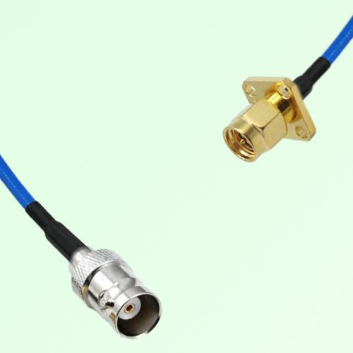 Semi-Flexible Jumper SMA Male 4 Hole Flange Mount 12.7x12.7mm to BNC Female Semi-Flexible Jumper SMA Male 4 Hole Flange Mount 12.7x12.7mm to BNC Female
