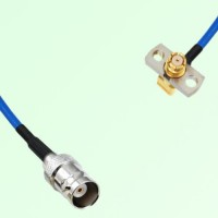 Semi-Flexible Jumper SMP Female Right Angle 2 Hole Flange Mount to BNC Female
