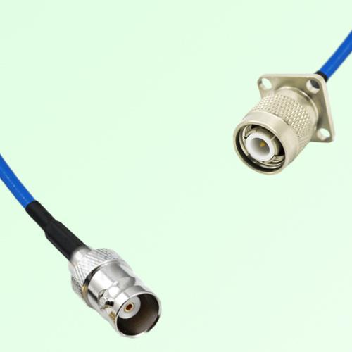 Semi-Flexible Jumper TNC Male 4 Hole Flange Mount 17.5x17.5mm to BNC Female