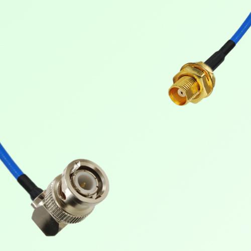 Semi-Flexible Jumper MCX Bulkhead Female to BNC Male Right Angle Semi-Flexible Jumper MCX Bulkhead Female to BNC Male Right Angle