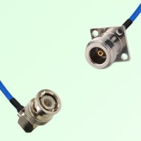 Semi-Flexible Jumper N Female 4 Hole 17.5x17.5mm to BNC Male Right Angle Semi-Flexible Jumper N Female 4 Hole 17.5x17.5mm to BNC Male Right Angle