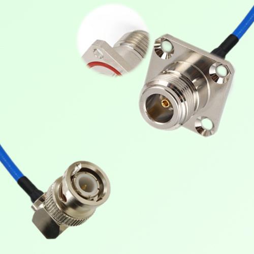 Semi-Flexible Jumper N Female 4 Hole with O-Ring 25x25mm to BNC Male Right Angle Semi-Flexible Jumper N Female 4 Hole with O-Ring 25x25mm to BNC Male Right Angle