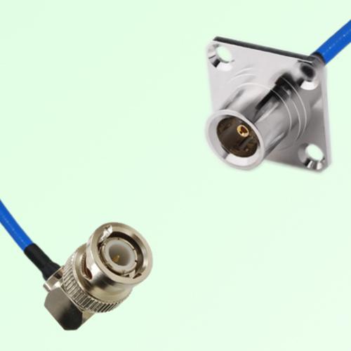 Semi-Flexible Jumper QN Female 4 Hole 25x25mm to BNC Male Right Angle