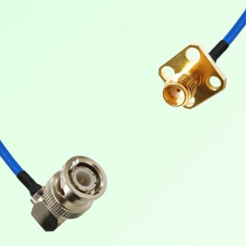Semi-Flexible Jumper SSMA Female 4 Hole 12.7x12.7mm to BNC Male Right Angle
