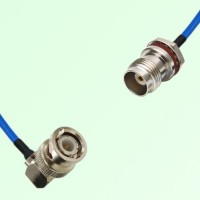 Semi-Flexible TNC Front Mount Bulkhead Female with O-Ring - BNC Male Right Angle