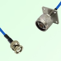 Semi-Flexible Jumper N Male 4 Hole Flange Mount 25x25mm to BNC Male Semi-Flexible Jumper N Male 4 Hole Flange Mount 25x25mm to BNC Male