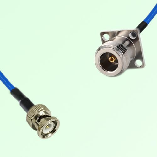 Semi-Flexible Jumper N Female 4 Hole Flange Mount 17.5x17.5mm to BNC Male Semi-Flexible Jumper N Female 4 Hole Flange Mount 17.5x17.5mm to BNC Male