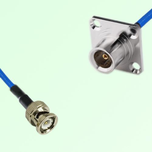 Semi-Flexible Jumper QN Female 4 Hole Flange Mount 25x25mm to BNC Male Semi-Flexible Jumper QN Female 4 Hole Flange Mount 25x25mm to BNC Male