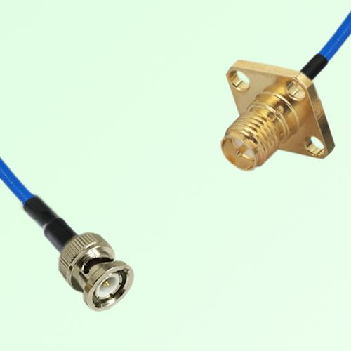 Semi-Flexible Jumper RP SMA Female 4 Hole Flange Mount 12.7x12.7mm to BNC Male Semi-Flexible Jumper RP SMA Female 4 Hole Flange Mount 12.7x12.7mm to BNC Male