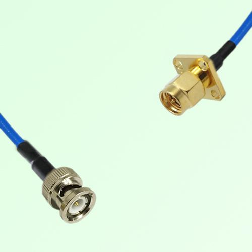 Semi-Flexible Jumper SMA Male 4 Hole Flange Mount 12.7x12.7mm to BNC Male Semi-Flexible Jumper SMA Male 4 Hole Flange Mount 12.7x12.7mm to BNC Male