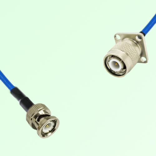 Semi-Flexible Jumper TNC Male 4 Hole Flange Mount 17.5x17.5mm to BNC Male Semi-Flexible Jumper TNC Male 4 Hole Flange Mount 17.5x17.5mm to BNC Male
