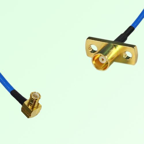Semi-Flexible Jumper MCX Female 2 Hole Flange Mount to MCX Male Right Angle Semi-Flexible Jumper MCX Female 2 Hole Flange Mount to MCX Male Right Angle