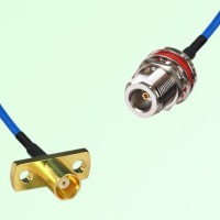 Semi-Flexible Jumper N Bulkhead Female with O-Ring to MCX Female 2 Hole Semi-Flexible Jumper N Bulkhead Female with O-Ring to MCX Female 2 Hole