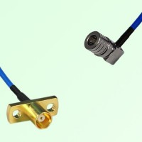 Semi-Flexible Jumper QMA Male Right Angle to MCX Female 2 Hole Flange Mount Semi-Flexible Jumper QMA Male Right Angle to MCX Female 2 Hole Flange Mount