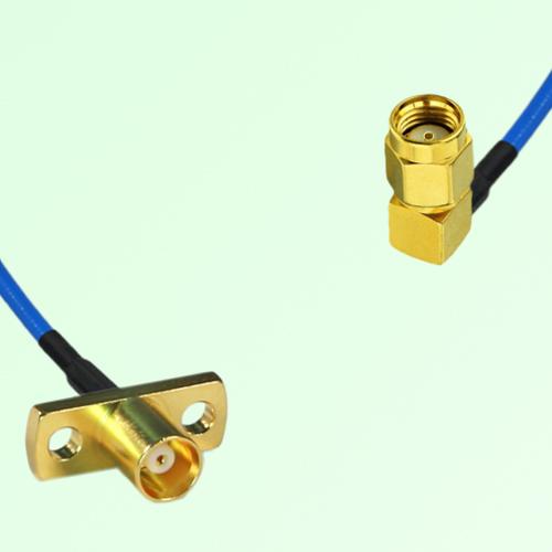 Semi-Flexible Jumper RP SMA Male Right Angle to MCX Female 2 Hole Flange Mount Semi-Flexible Jumper RP SMA Male Right Angle to MCX Female 2 Hole Flange Mount