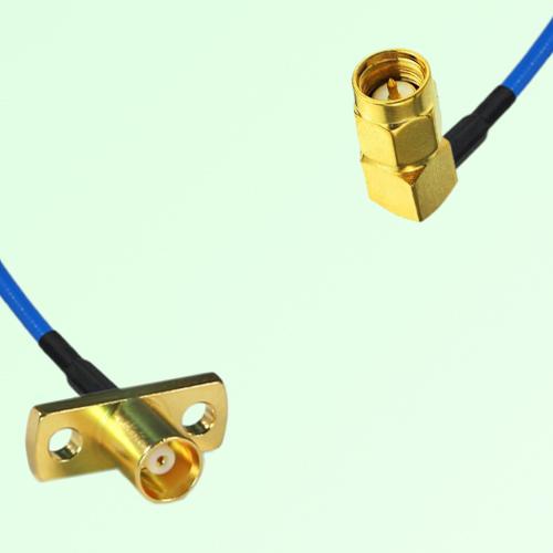 Semi-Flexible Jumper SMA Male Right Angle to MCX Female 2 Hole Flange Mount Semi-Flexible Jumper SMA Male Right Angle to MCX Female 2 Hole Flange Mount